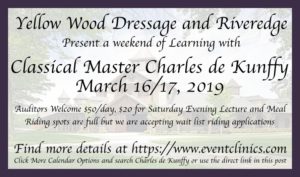 Clinic with Dressage Master Charles de Kunffy @ Riveredge